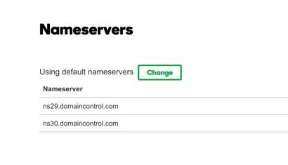 Changing the domain nameservers